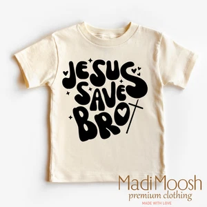 Jesus Saves Bro Shirt - Kids Christian Tee - Picture 1 of 7