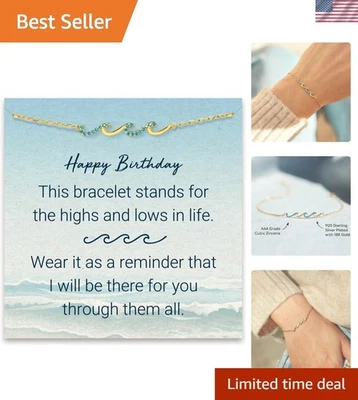 Значимый S925 позолоченный волна браслет для женщин - идея подарка на день рождения - Изображение 1 из 4