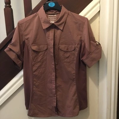 Ladies MERRELL pink Short Sleeve Hiking Shirt, Stretchy, Size L (12-14) - Image 1 of 4