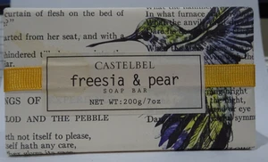 Castelbel Bar Of Soap Freesia & Pear NEW 200g / 7 oz FREE SHIPPING - Picture 1 of 2