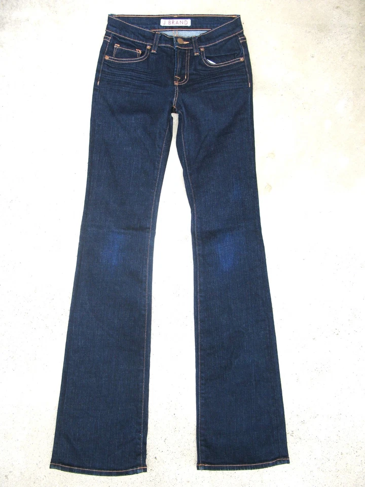 Pantalones de mezclilla marca J Bootcut para niñas talla 14 tiro clásico azul oscuro con elástico L32 Foto 1 de 4