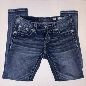 Pantalones de mezclilla Miss Me JP8493AK Signature tiro bajo tobillo ajustados talla 25 - Imagen 1 de 3