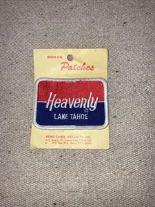 Vintage Heavenly Lake Tahoe Ski Bügelbild bestickt Stoff Patch Neu - Bild 1 von 3