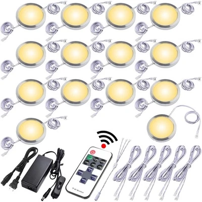 Under Cabinet LED Puck Lights, Counter Closet Lighting, Daisy Chained linkabl... - Image 1 of 4