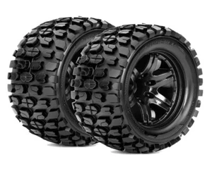 Roapex Reifen 1/10 Monster Truck montiert 0 offset Schwarz Felgen 12mm Hex ... - Bild 1 von 1