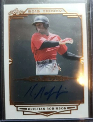 2019 Leaf Trinity KRISTIAN ROBINSON CLEAR ACETATE RC ON-CARD AUTO DBACKS - Image 1 of 3