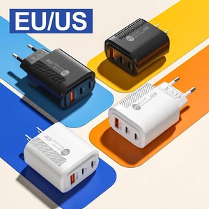 Phone Charger Head | Type-C QC3.0 2PD 40W Phone Charging Block Fireproof Adapter - Photo 1 sur 15