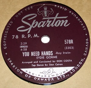 Sparton 578R Eydie Gorme You Need Hands / Dormi-Dormi-Dormi 78 RPM E E - Picture 1 of 2