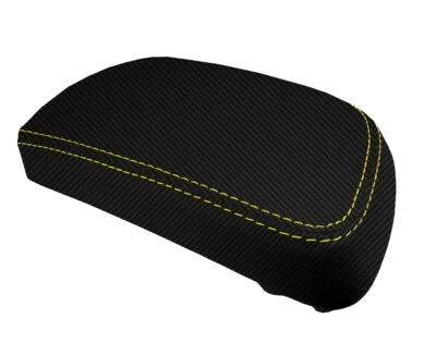 Cubierta de tapa de consola de fibra de carbono para Toyota Yaris 2008-2011 puntada amarilla Foto 1 de 4