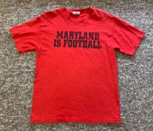 Vintage Maryland Terrapins Football ESPNU T Shirt Mens Medium Red