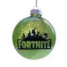 Fortnite Green 2.625" Round Glass Glitter Ornament Holiday Christmas Gift