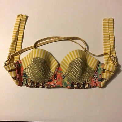 maaji swimwear medium top women Yellow Stripes - Image 1 of 4