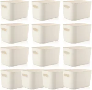 Plastic Storage Bins 10 Pcs White Pantry Organizer Bins Small Baskets - Picture 1 of 7