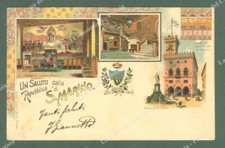 SAN MARINO. Un saluta da. Cartolina d'epoca viaggiata 1900.