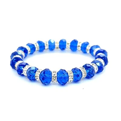 Синий цвет граненая смола кристалл бисером эластичный браслет австрийский чешский CZ - Изображение 1 из 3