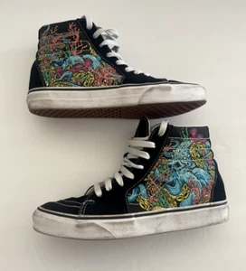 Vans Black/Underwater High Top Skate Shoes Coral size M 7 /W 8.5 - Picture 1 of 10