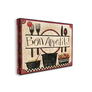 Stupell Industries Bon Appetit Phrase Vintage Kitchen Cooking Charm, Design b... - Picture 1 of 6