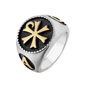 Personalisierte Punk Vintage Herren Orthodox Edelstahl Ringe Größen 7-13 - Bild 1 von 9