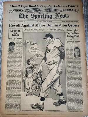 1952 The Sporting News - Sportsmans Park, Joe Garagiola, Joe DiMaggio Foto 1 de 4