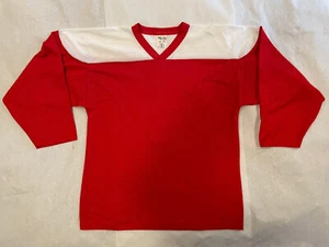 ATHLETIC KNIT AK RED / WHITE HOCKEY JERSEY SIZE MEDIUM NUMBER 4 ON BACK, NICE - Picture 1 of 11