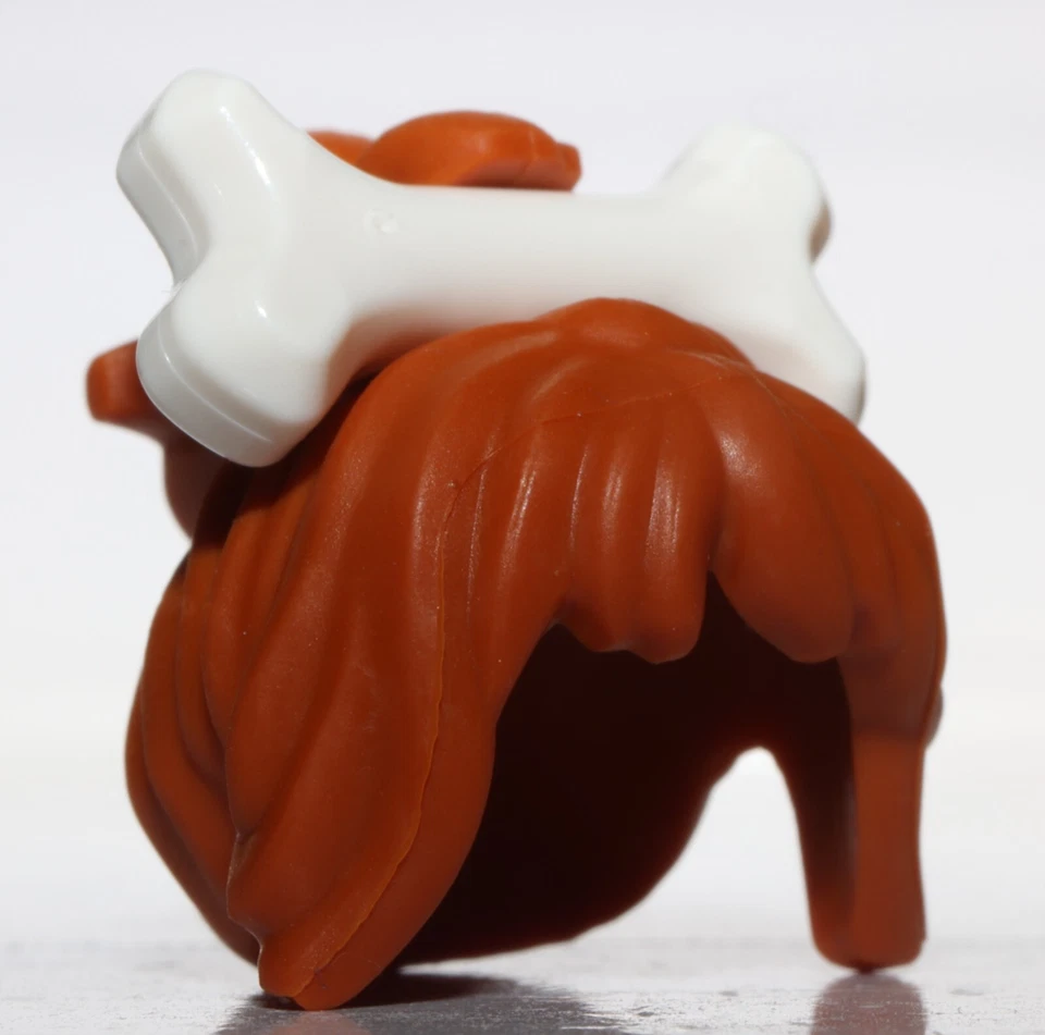 Lego Cabello Naranja Oscuro Mujer Desordenado con Cola de Caballo Barrida Lateral Golpes y Hueso Foto 1 de 1
