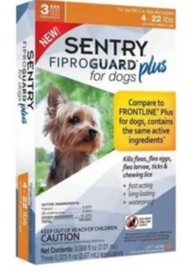 Sentry Fiproguard Plus IGR for Dogs and Puppies-Small Dog, Kills Flees, 3 Doses - Picture 1 of 1