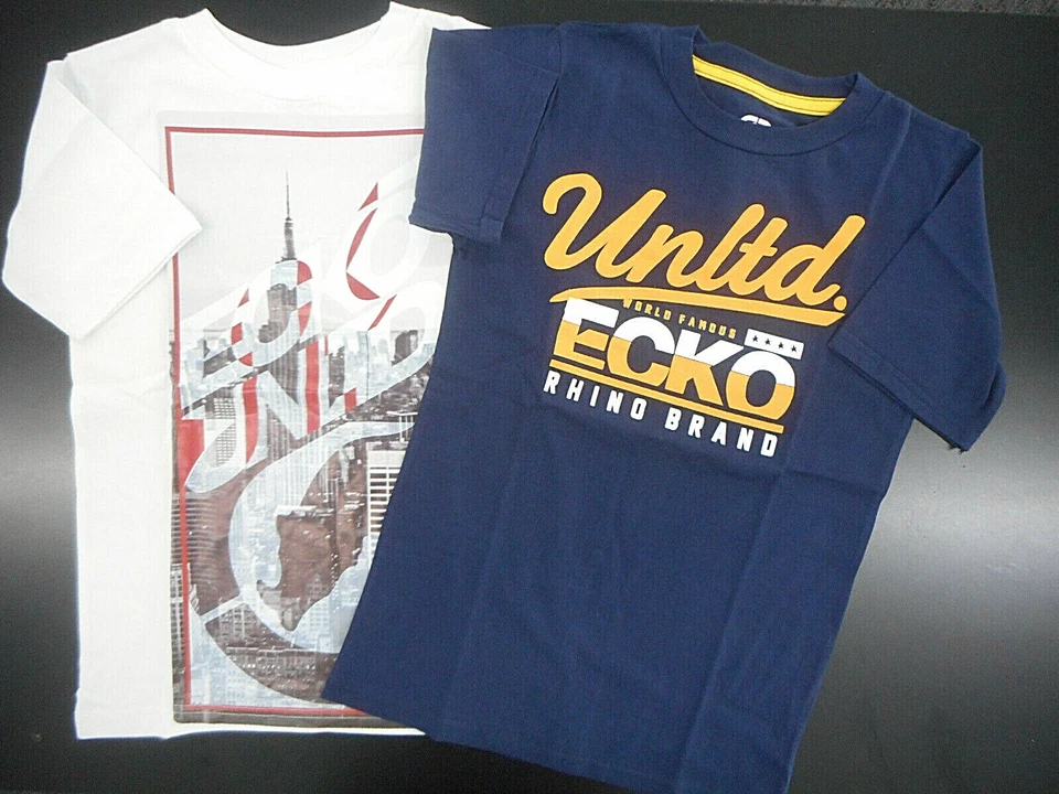 Ecko Unltd. para niños $26 Camisetas de manga corta blancas y azules medievales tallas 8-14/16 Foto 1 de 1