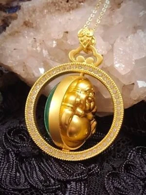 TWOFOLD TALISMAN OF LAUGHTER & LUCK BUDDHA-JADE WHEEL OF FORTUNE - Image 1 of 3