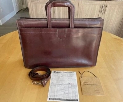 Maletín portafolio vintage HARTMANN de cuero borgoña con mango retráctil Foto 1 de 4