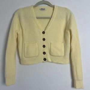 J. Crew Crewcuts Little Girls Cropped Supersoft Yarn Butter Yellow Cardigan 12 - Picture 1 of 7