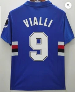 MAGLIA SAMPDORIA VIALLI 9 ASICS CALCIO CAMISETA SHIRT VINTAGE 91 92 ERG RETRO - Picture 1 of 7