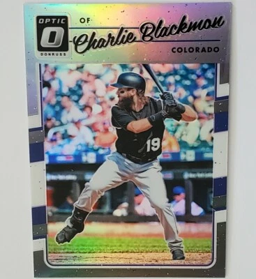CHARLIE BLACKMON 2017 Panini Donruss Optic Baseball Card #93 Black Prizm /25 - Image 1 of 4