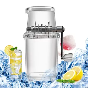 Slushies Smoothies Snow Cones Block Shaving Machine Manual Ice Crusher Shaver US - Picture 1 of 10