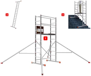 ALTEC AluCombine 4.0 - 400   Leiterngerüst   2x Bockrollen   Dreieckausleger - Bild 1 von 11