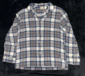 LL Bean Flannel Shirt Men’s L Reg Scotch Plaid Blue White Button Up 500244 121 - Picture 1 of 6