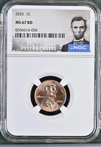 2025 P Penny Abraham Lincoln Shield Cent NGC MS 67 {IN STOCK} - Picture 1 of 2