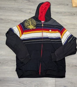 Rocawear Vintage Y2K XL Hoodie Olimpics Pin Logo Zipup Black Old-school - Picture 1 of 8