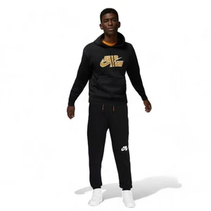 Nike Air Jordan Men's Jumpman Sweatsuit Cheetah Tracksuit 2 PC Set Black/Yellow - Picture 1 of 19