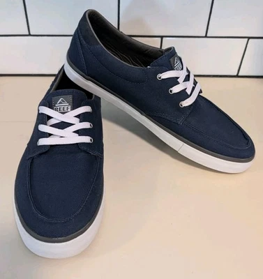 Reef Men's Size 10 Navy Blue Deckhand 3 Sneaker Lace Up Sneaker Shoes Casual - Image 1 of 4