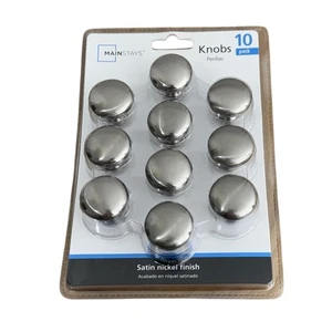 Schrankknöpfe 10er-Pack Satin-Nickel-Finish einfache Anwendung Hardware enthalten - Bild 1 von 5