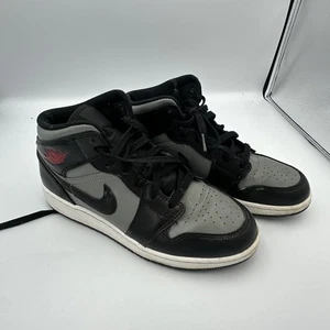 Raro Nike Air Jordan 1 Mid Shadow Negro/Gris Entrenadores Talla UK 5.5 - Imagen 1 de 9