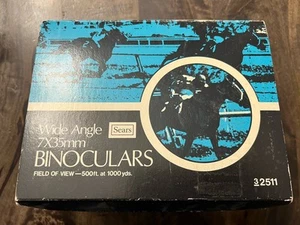 Sears Vintage Binoculars Wide Angle 7x35mm 500ft @ 1000yds W/Case No. 2511 & Box - Picture 1 of 9