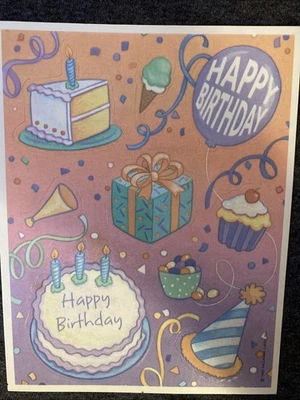 Vintage HAPPY BIRTHDAY Sticker Sheet Scrapbook Planner Craft Stickers - Image 1 of 4