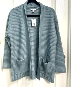 NWT Nine West Women's Open Front Cardigan With Pockets Sea Green Blue Size XL - Picture 1 of 10