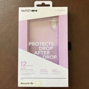 iPhone X/Xs Case Tech21 EVOCHECK Pink/Lavender - Picture 1 of 4