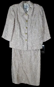 Gonna e bottoni donna Florentine Soiree Petite 10P beige scintillante 2 pezzi nuova con etichetta - Foto 1 di 10