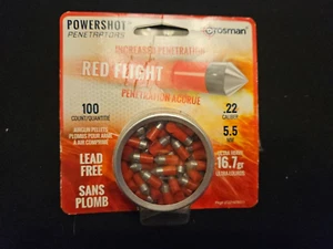 NOS CROSMAN LF22167 Powershot Red Flight Penetrator .22 Caliber 16.7 Grain 100 - Picture 1 of 2
