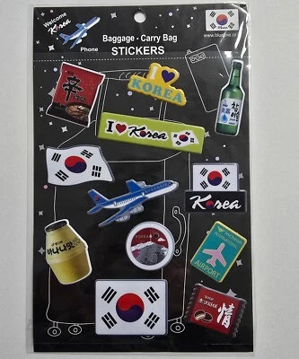 Etiqueta adhesiva símbolo coreano coreano coreana decorativa para equipaje, equipaje, bolsa de transporte, portátil Foto 1 de 2