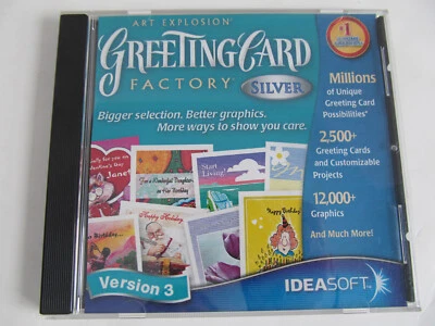 Tarjeta de felicitación Art Explosion Factory 3 PC plateada CD proyectos y gráficos personalizados con Foto 1 de 4
