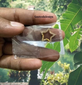 14k Massiv Gold Stern Diamant Charm Halter Verstärker Verschluss, Stern Gold Diamant Verschluss - Bild 1 von 2